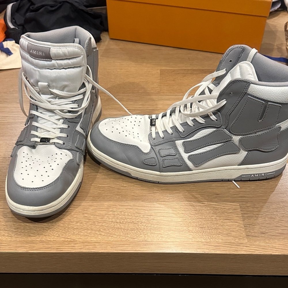 AMIRI Two-Tone Gray and White Sneakers